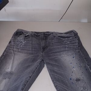 Men's Gray Distressed Jeans